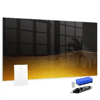 Glazen memobord met print inclusief neodymium magneten