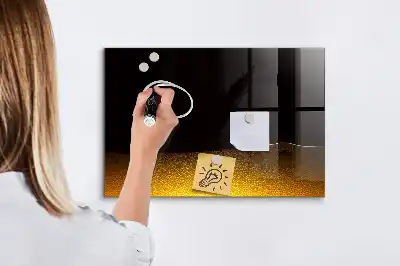Glazen memobord met print inclusief neodymium magneten