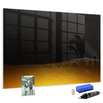 Glazen memobord met print inclusief neodymium magneten