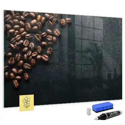 Magnetisch planbord van bedrukt glas voor aan de muur koffiebonen design