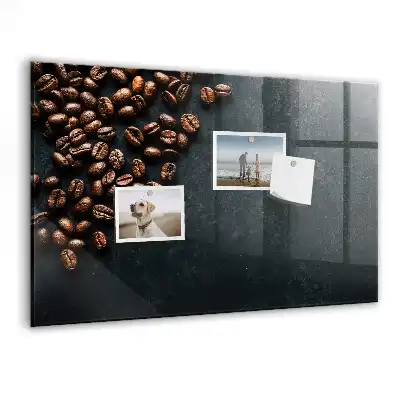 Magnetisch planbord van bedrukt glas voor aan de muur koffiebonen design