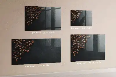 Magnetisch planbord van bedrukt glas voor aan de muur koffiebonen design