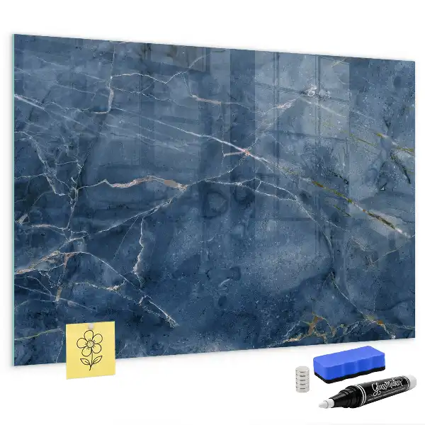 Glazen memobord met print inclusief neodymium magneten elegant marmer design