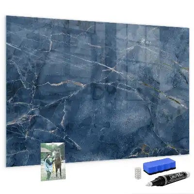 Glazen memobord met print inclusief neodymium magneten elegant marmer design