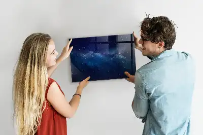 Magnetisch planbord van bedrukt glas met motief van donkere lucht en sterren