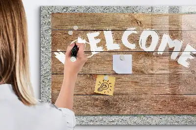 Magnetisch glazen planbord welkomstbord met bedrukking voor aan de muur