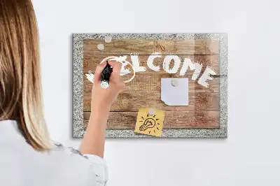 Magnetisch glazen planbord welkomstbord met bedrukking voor aan de muur
