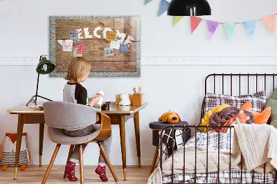 Magnetisch glazen planbord welkomstbord met bedrukking voor aan de muur
