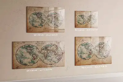 Magnetisch planbord van bedrukt glas met wereldkaart design