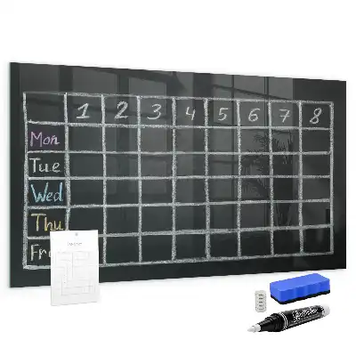 Glazen memobord met print inclusief neodymium magneten voor lestafel