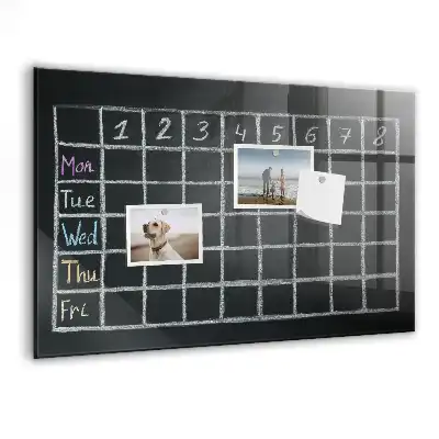 Glazen memobord met print inclusief neodymium magneten voor lestafel