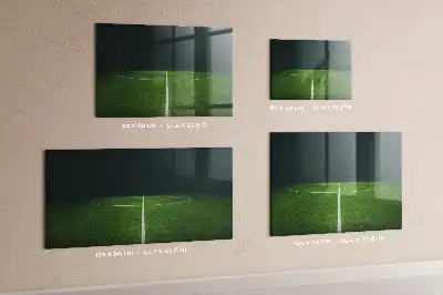 Glazen memobord met print inclusief neodymium magneten voetbalveld