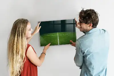 Glazen memobord met print inclusief neodymium magneten voetbalveld