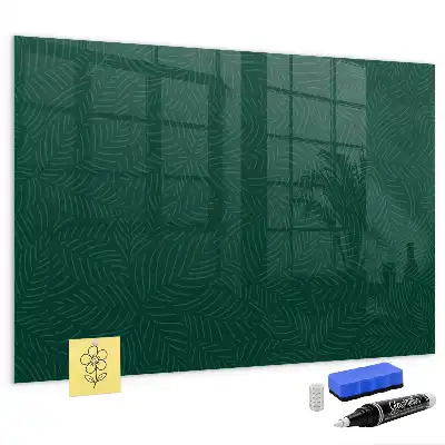 Magnetisch planbord van bedrukt glas met bladpatroon