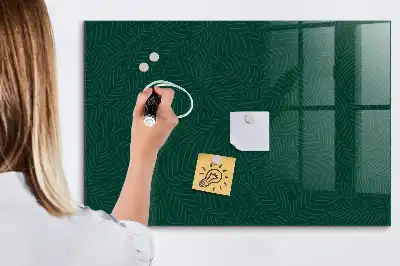 Magnetisch planbord van bedrukt glas met bladpatroon