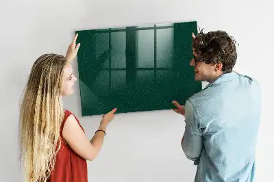 Magnetisch planbord van bedrukt glas met bladpatroon