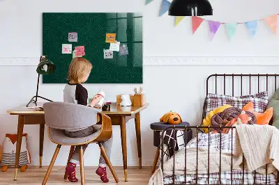 Magnetisch planbord van bedrukt glas met bladpatroon