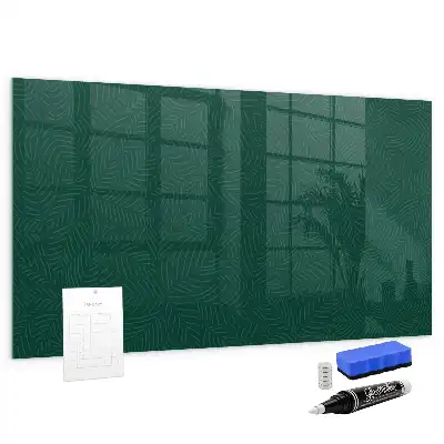Magnetisch planbord van bedrukt glas met bladpatroon