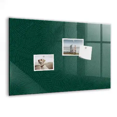 Magnetisch planbord van bedrukt glas met bladpatroon