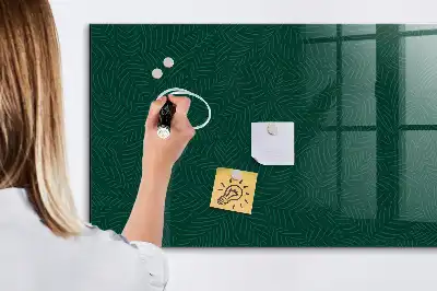 Magnetisch planbord van bedrukt glas met bladpatroon