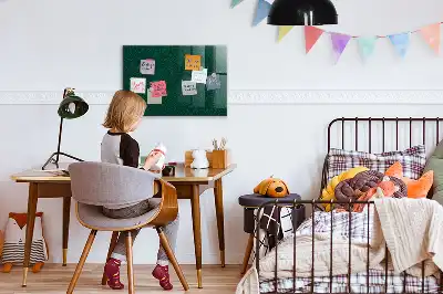 Magnetisch planbord van bedrukt glas met bladpatroon