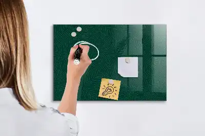 Magnetisch planbord van bedrukt glas met bladpatroon