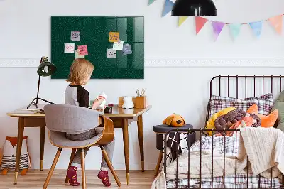 Magnetisch planbord van bedrukt glas met bladpatroon