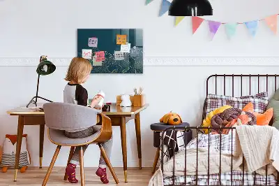 Magnetisch planbord van bedrukt glas ontwerp Bergschets voor aan de muur