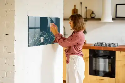 Magnetisch planbord van bedrukt glas ontwerp Bergschets voor aan de muur