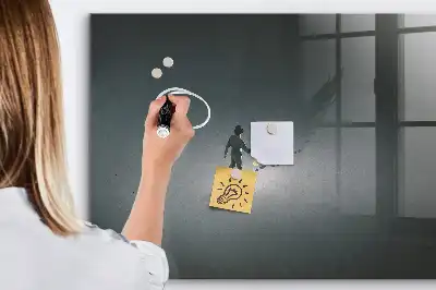 Magnetisch planbord van bedrukt glas wandelaar in het donker