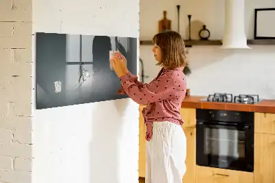 Magnetisch planbord van bedrukt glas wandelaar in het donker