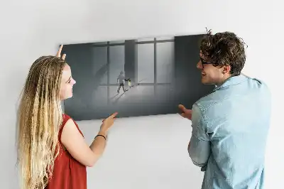 Magnetisch planbord van bedrukt glas wandelaar in het donker