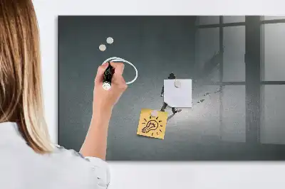 Magnetisch planbord van bedrukt glas wandelaar in het donker