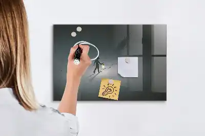 Magnetisch planbord van bedrukt glas wandelaar in het donker