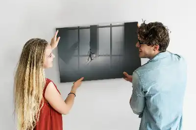 Magnetisch planbord van bedrukt glas wandelaar in het donker