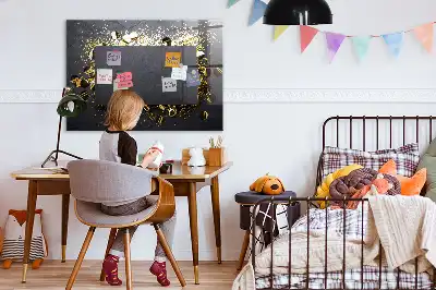 Magnetisch glazen planbord met gouden confetti design