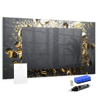 Magnetisch glazen planbord met gouden confetti design