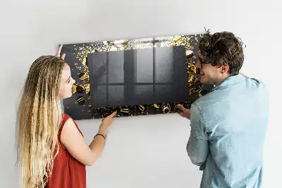Magnetisch glazen planbord met gouden confetti design