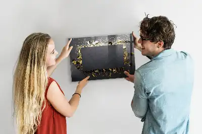 Magnetisch glazen planbord met gouden confetti design