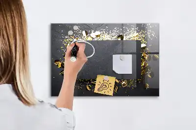 Magnetisch glazen planbord met gouden confetti design