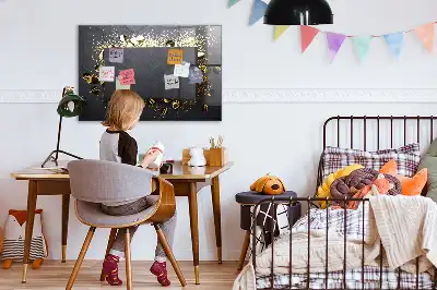 Magnetisch glazen planbord met gouden confetti design