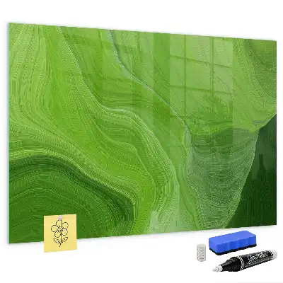 Glazen memobord met print moderne golven inclusief neodymium magneten