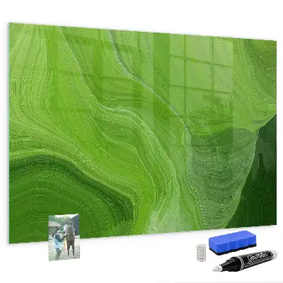 Glazen memobord met print moderne golven inclusief neodymium magneten