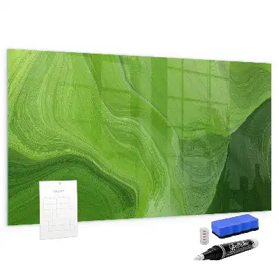 Glazen memobord met print moderne golven inclusief neodymium magneten