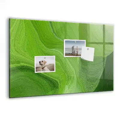 Glazen memobord met print moderne golven inclusief neodymium magneten