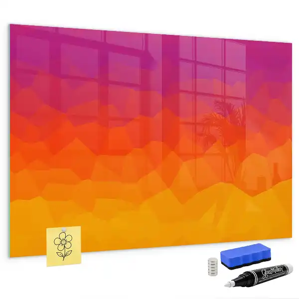 Magnetisch planbord van bedrukt glas met zonsopgang