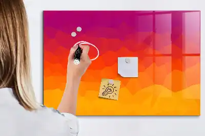Magnetisch planbord van bedrukt glas met zonsopgang
