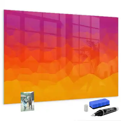 Magnetisch planbord van bedrukt glas met zonsopgang