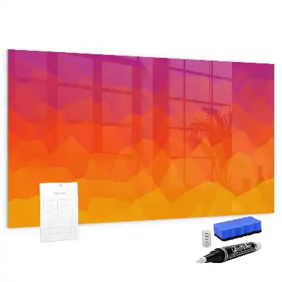 Magnetisch planbord van bedrukt glas met zonsopgang