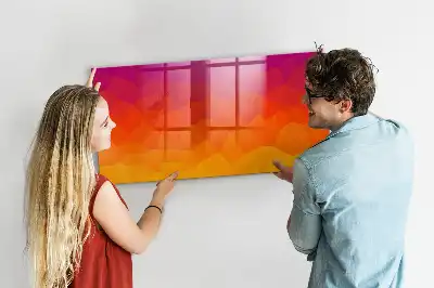 Magnetisch planbord van bedrukt glas met zonsopgang